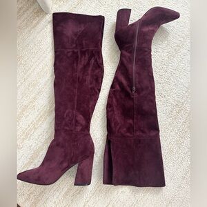 Elegant Burgundy Over-the-Knee Boots